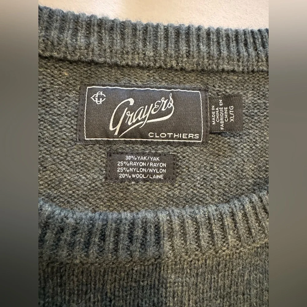 EUC! Grayers Wool Blend Dark Green Crewneck Sweater, sz XL